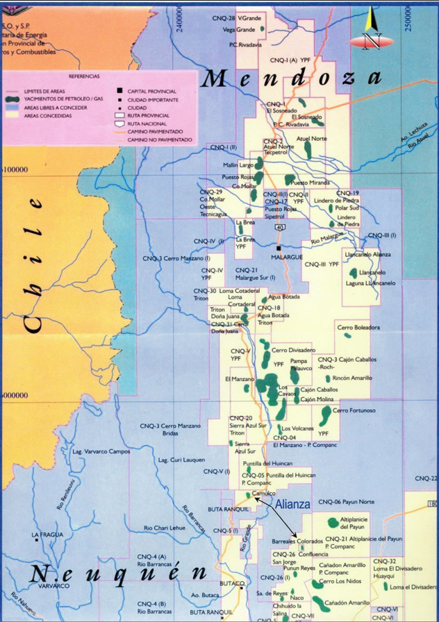 Mapa de Mendoza — área Confluencia